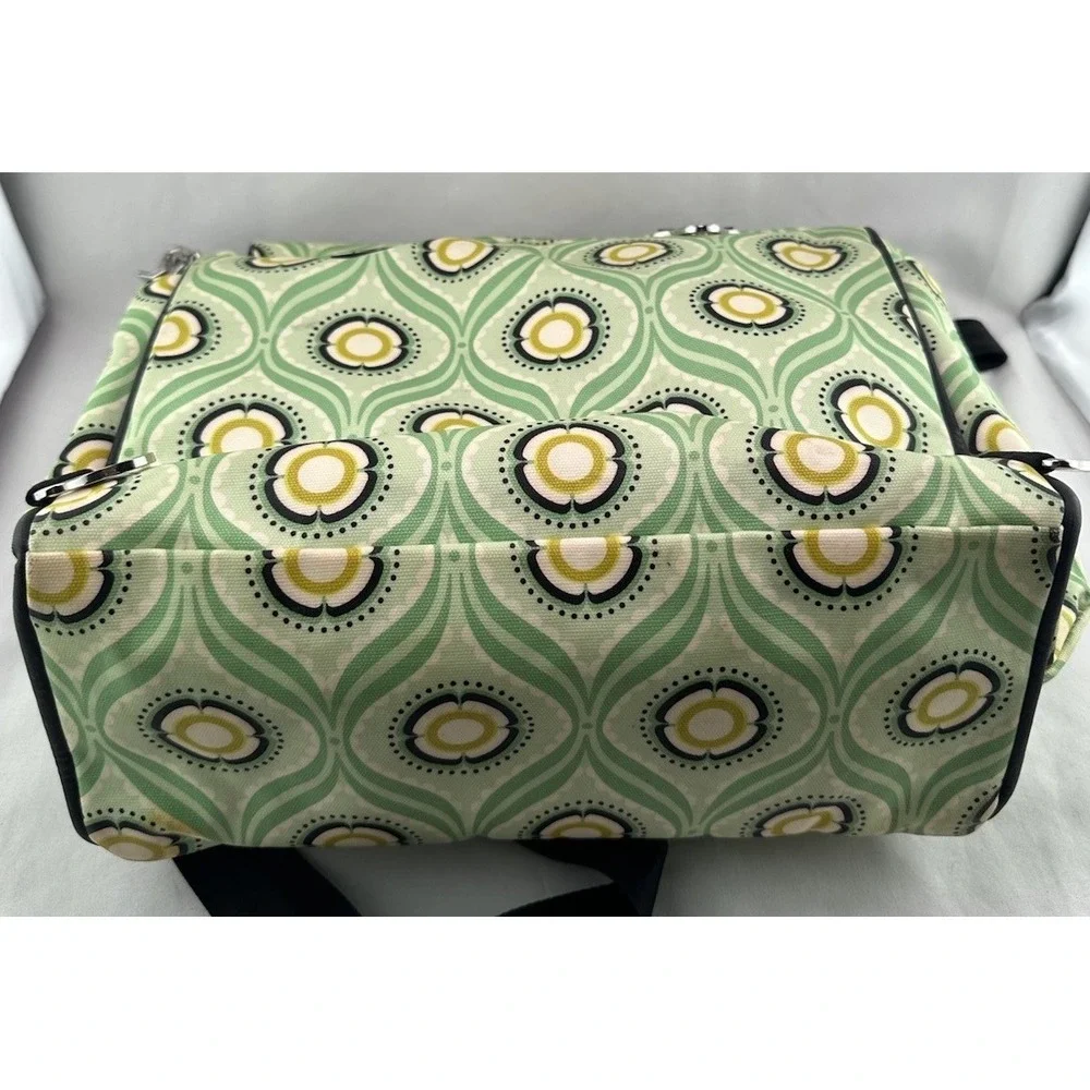 PETUNIA PICKLE‎ BOTTOM Boxy Backpack DIAPER BAG Changing Pad Aqua Floral